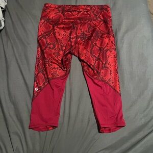 Lululemon Athletica Red Patterned Leggings